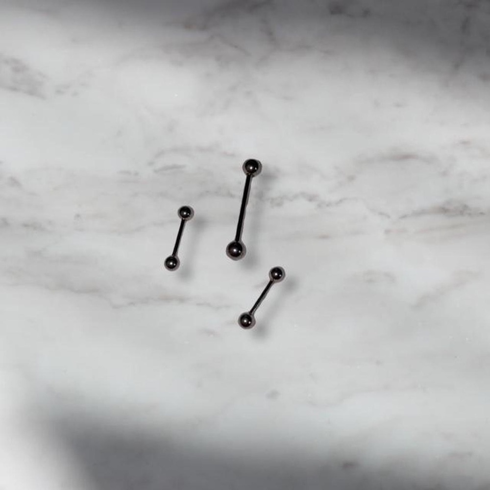 3pcs sterling silver barbell earrings (sold together)